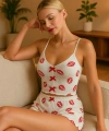 Bicomi Dudak Desenli Şortlu Pijama Takımı