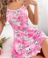 Bicomi Pembe Kedi Desenli Fantezi Gecelik