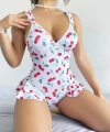 Bicomi Vişne Desenli Fantezi Body