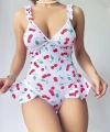Bicomi Vişne Desenli Fantezi Body