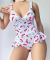 Bicomi Vişne Desenli Fantezi Body