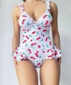Bicomi Vişne Desenli Fantezi Body