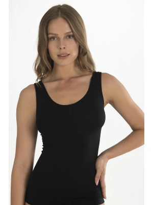 Bicomi Geniş Askılı Siyah Ribana Atlet