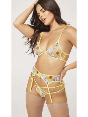 Bicomi Sarı Çiçekli Jartiyer Takım