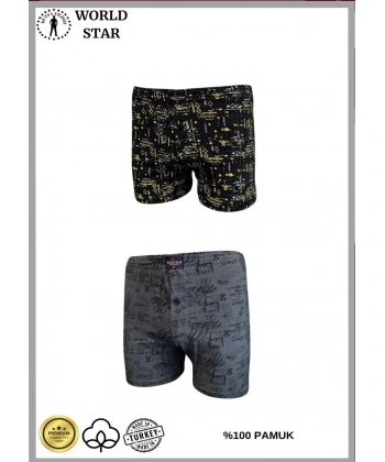 Bicomi 2li Likralı Pamuklu Renkli Erkek Boxer