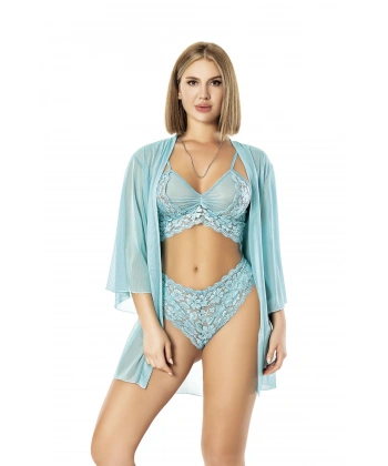 Bicomi Dantelli Transparan Fantezi Gecelik Takımı