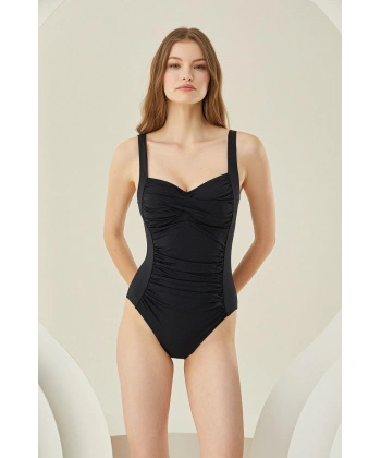 Bicomi Özel Tasarım Şık Toparlayıcı Büzgülü Mayo