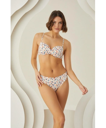 Bicomi Puantiyeli Şık Desenli Kaplı Bikini Takımı