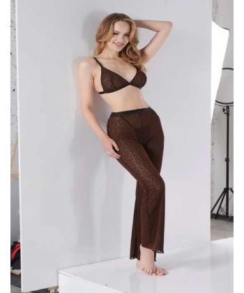 Bicomi Siyah Transparan Fantezi Sütyen Pijama Takımı