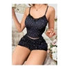 Bicomi Yıldız Desenli Askılı Şortlu Pijama Takımı