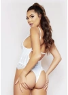 Bicomi Çizgili Beyaz Dantel Body