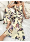 Bicomi Özel Tasarım Çiçek Desenli Salaş Kesim Şık Dekolteli 2li Takım