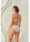 Bicomi Puantiyeli Şık Desenli Kaplı Bikini Takımı