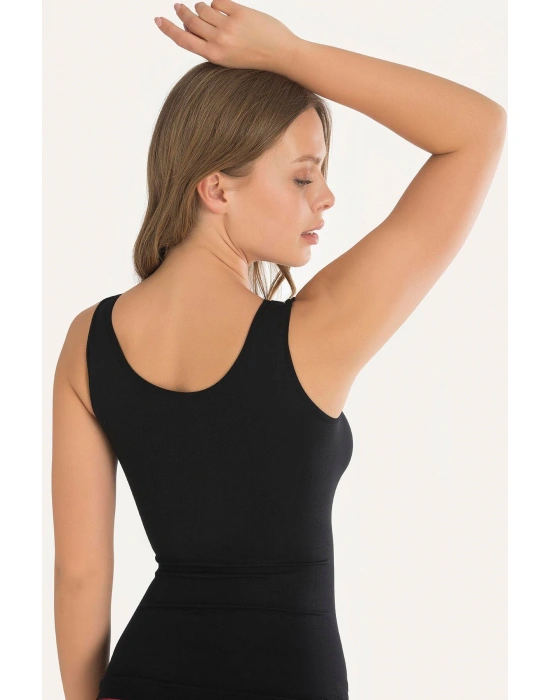 Bicomi Geniş Askılı Siyah Ribana Atlet