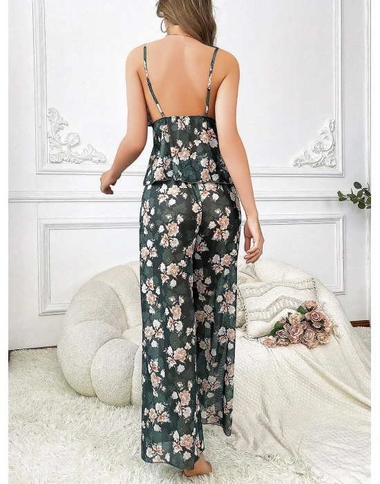 Bicomi Özel Tasarım Çiçek Desenli Salaş Kesim 2li Takım