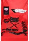 Bicomi Sexy Görselli Oyun Kartı Kama Sutra 7li Kırmızı Siyah Harness Set