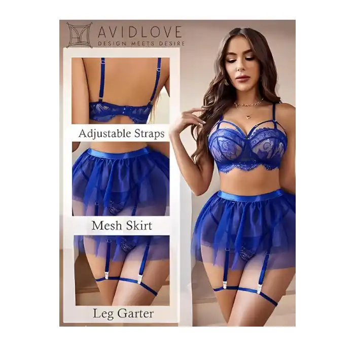 Mavi Jartiyerli Gecelik