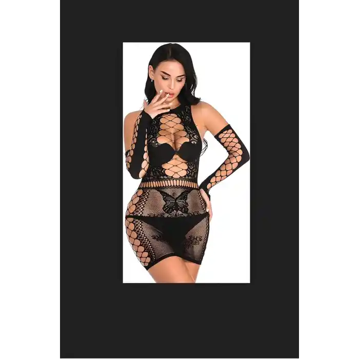 Yan file detaylı fantazi kostüm