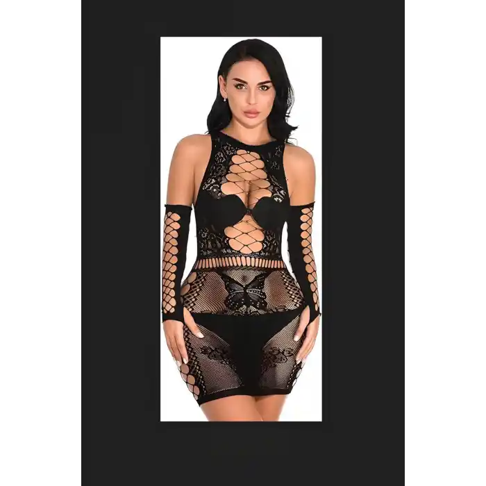 Yan file detaylı fantazi kostüm