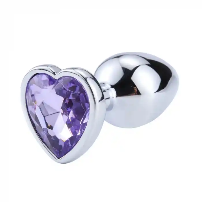 Backpart Paslanmaz Çelik Metal Kalpli Taşlı Anal Tıkaç (Plug) - Small
