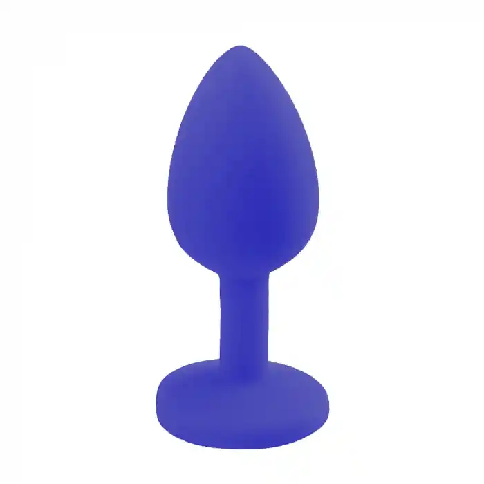 Backpart Taşlı Silikon Anal Tıkaç - Mavi
