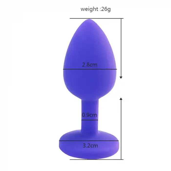 Backpart Taşlı Silikon Anal Tıkaç - Mavi