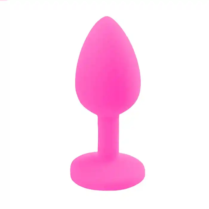 Backpart Taşlı Silikon Anal Tıkaç - Pembe