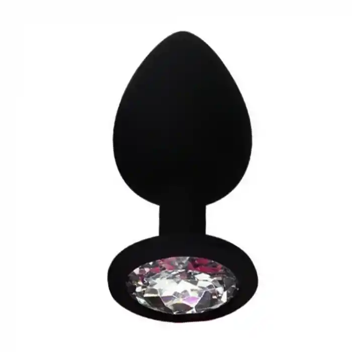 Backpart Taşlı Silikon Anal Tıkaç - Siyah