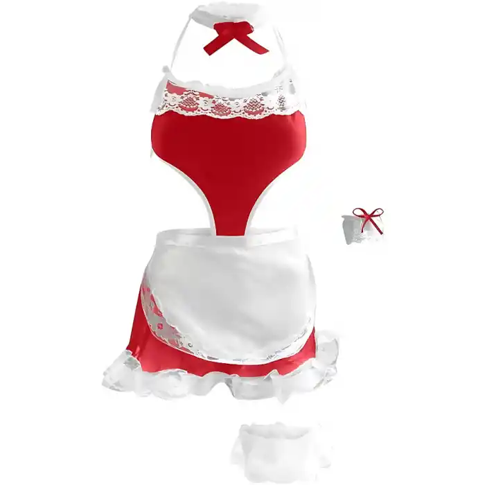 Etekli kırmızı  Gecelik