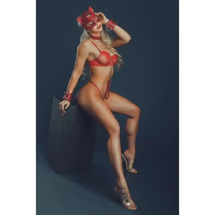 Fantezi Maske Tasma ve Kelepçe