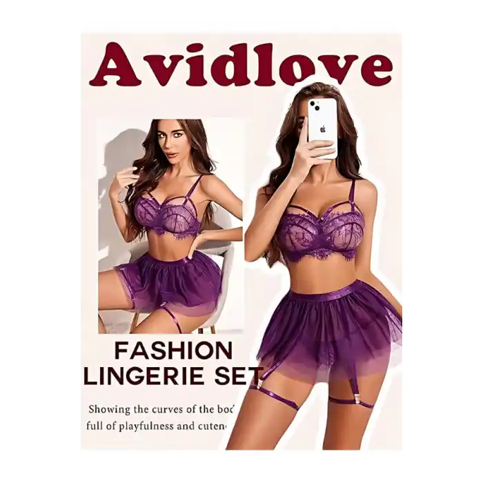 Mor Jartiyer Askılı Gecelik