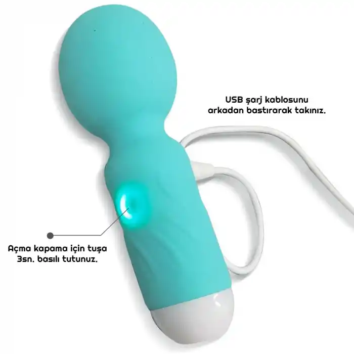 Vibex USB Şarjlı Mini Wand Vibratör