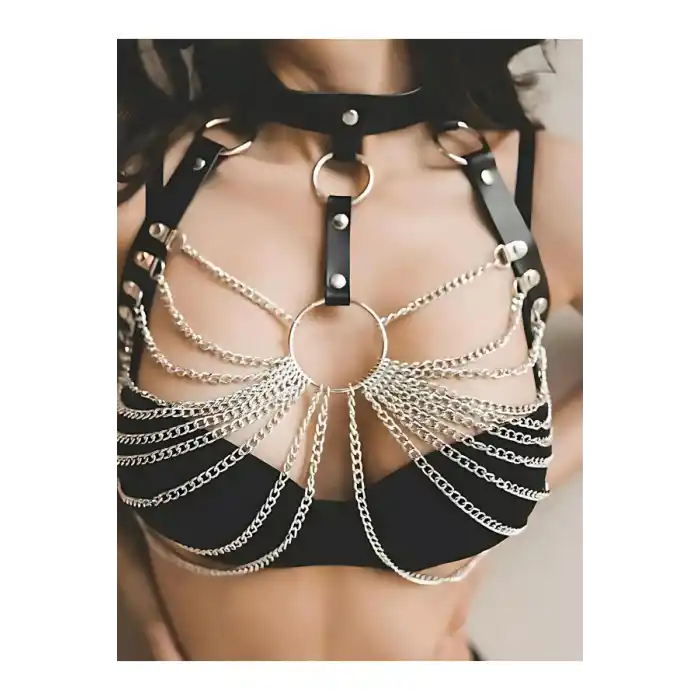 Zincir Detaylı Vücut Aksesuarı