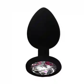 Backpart Taşlı Silikon Anal Tıkaç - Siyah