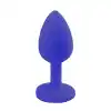 Backpart Taşlı Silikon Anal Tıkaç - Mavi