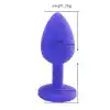 Backpart Taşlı Silikon Anal Tıkaç - Mavi