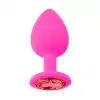 Backpart Taşlı Silikon Anal Tıkaç - Pembe