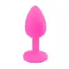Backpart Taşlı Silikon Anal Tıkaç - Pembe