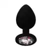 Backpart Taşlı Silikon Anal Tıkaç - Siyah