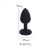 Backpart Taşlı Silikon Anal Tıkaç - Siyah