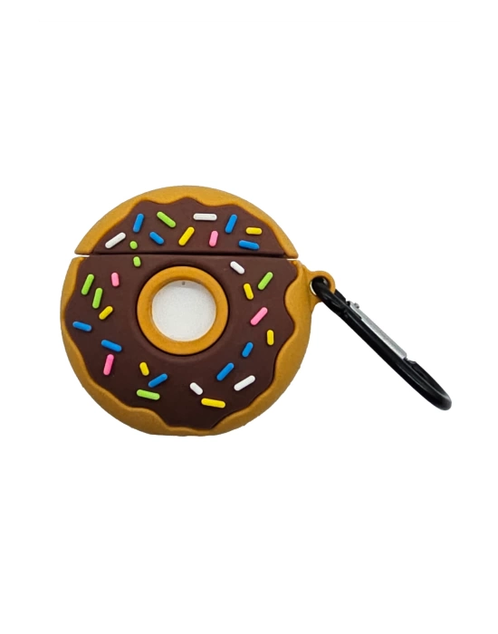 AirPods 1-2. nesil uyumlu 3D Donut kılıf ve anahtarlık