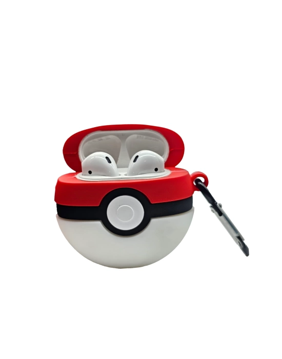 AirPods 1-2. nesil uyumlu 3D pokemon topu kılıf ve anahtarlık