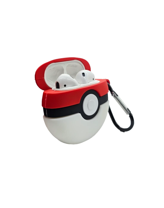 AirPods 1-2. nesil uyumlu 3D pokemon topu kılıf ve anahtarlık