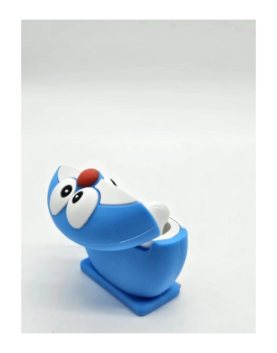 AirPods pro 1-2 nesil uyumlu doraemon figürlü 3D silikon kılıf ve anahtarlık