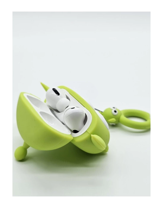 AirPods pro 1-2 nesil uyumlu yeşil disney alien figürlü 3D silikon kılıf ve anahtarlık