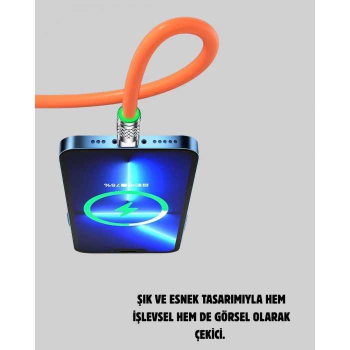 120W Şarj Destekli 3’ü 1 Arada Çoklu Şarj Kablosu – 1.2 Metre