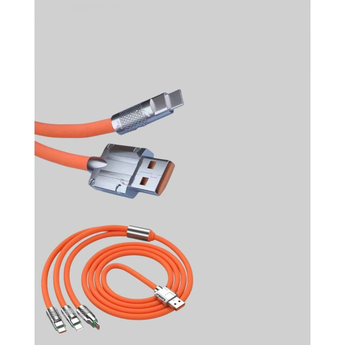 120W Şarj Destekli 3’ü 1 Arada Çoklu Şarj Kablosu – 1.2 Metre