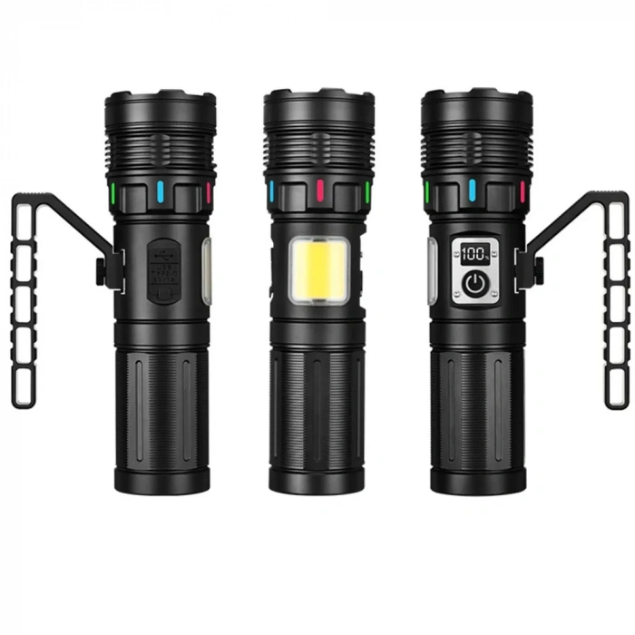 15.000 Lümen TG + COB LED Şarjlı El Feneri WT-703