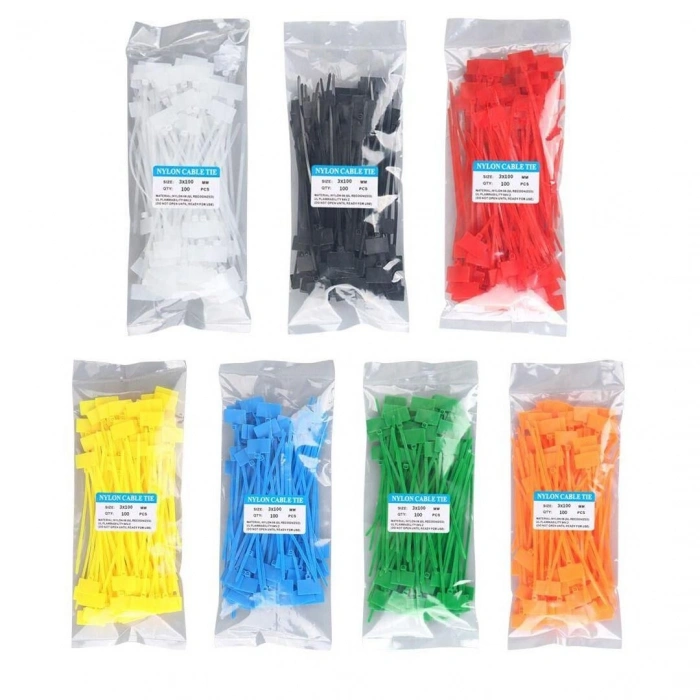 22146 Renkli Hat Kablo Bağı 7 Renk 700 Adet