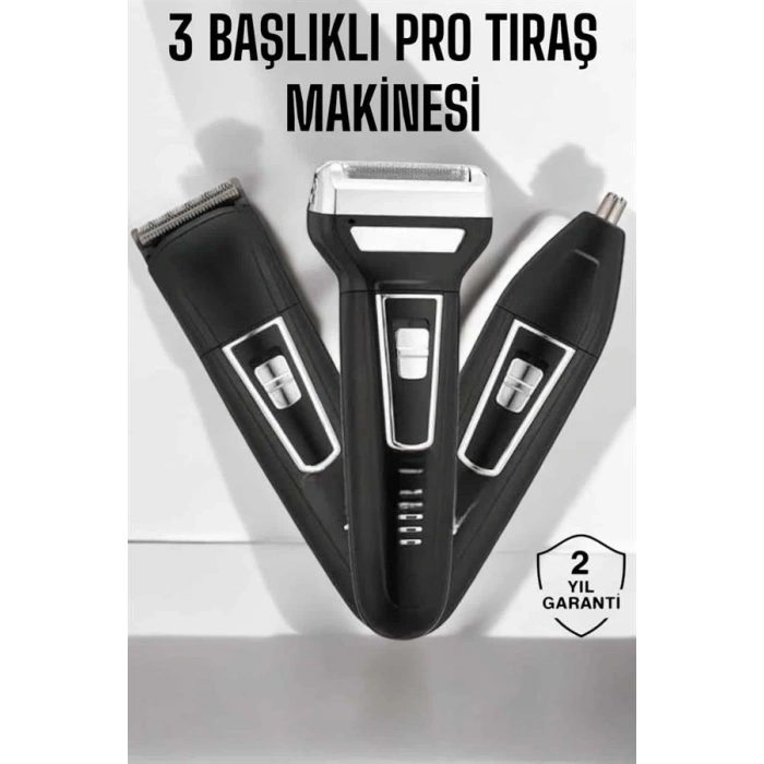 3 Başlıklı Profesyonel Tıraş Makinesi